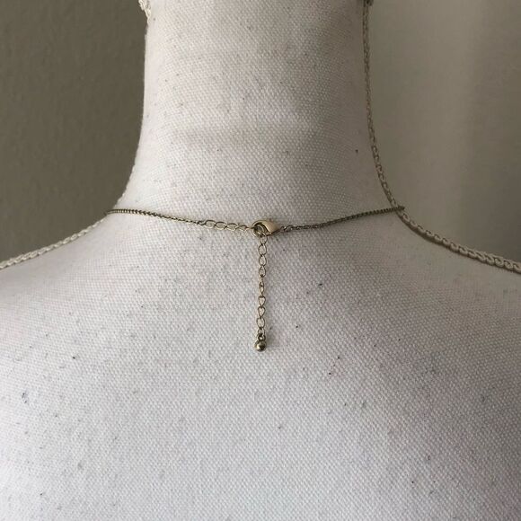 Gold Geometric Layered Chain Necklace - Picture 3 of 3